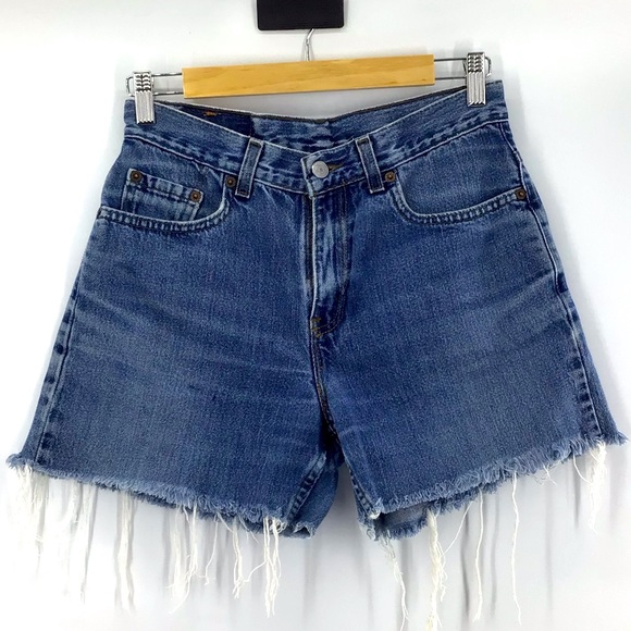 Levi’s 577 Blue Jean Cut Off High Rise Shorts 28”